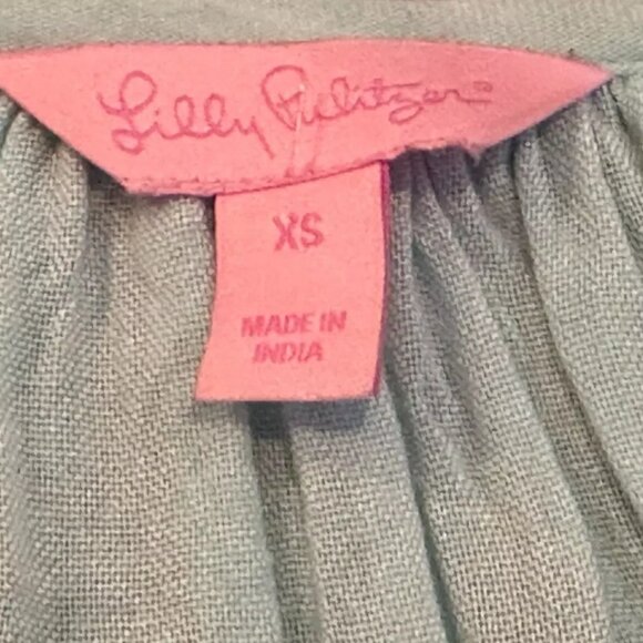 NEW Lilly Pulitzer Briony Top Spa Blue Tunic Gauze Blouse Crochet LACE Mint XS - Picture 7 of 9